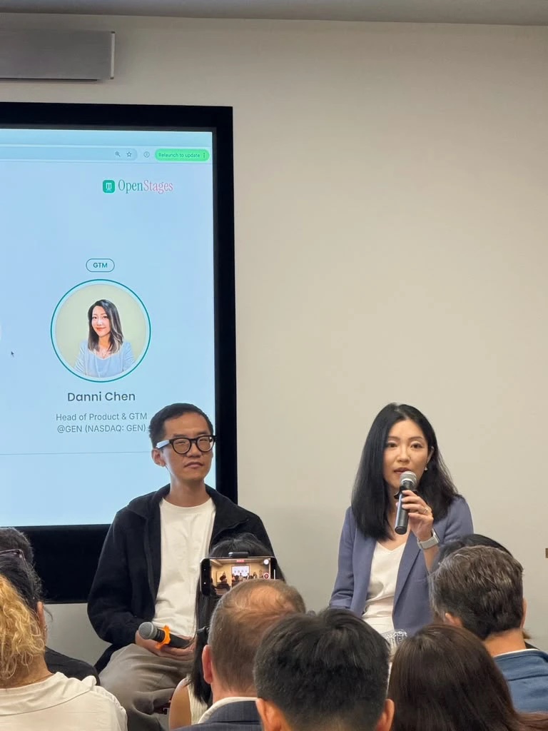 Danni Chen of GEN on stage at Beyond Founder-Led Sales