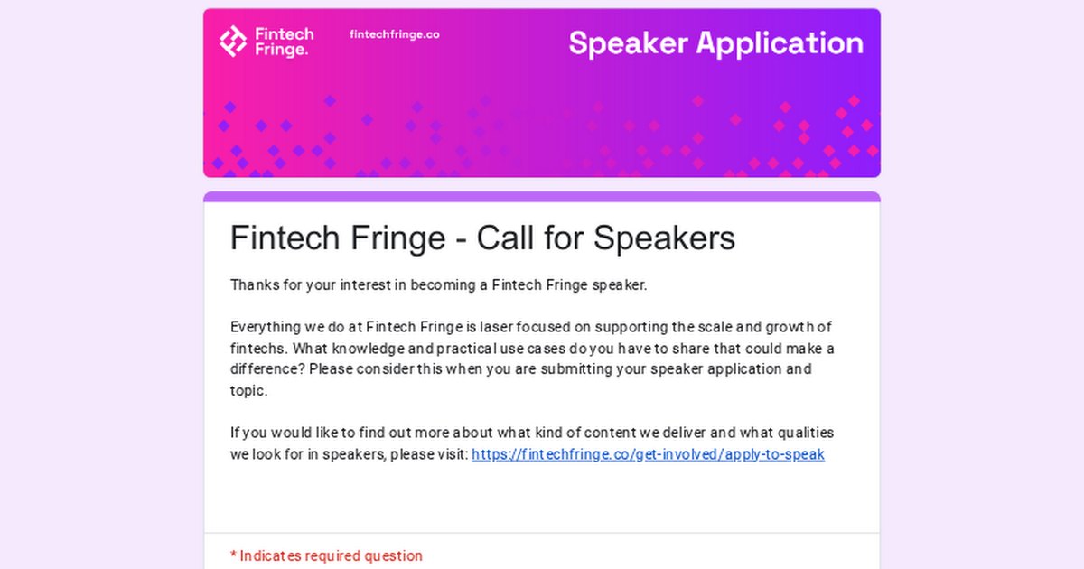 Conference cover image for Fintech Fringe
