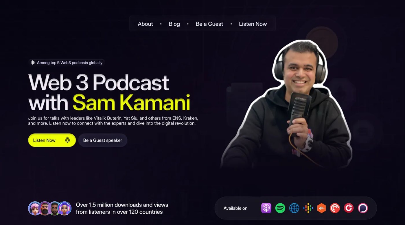 Podcast cover image for Web3 with Sam Kamani
